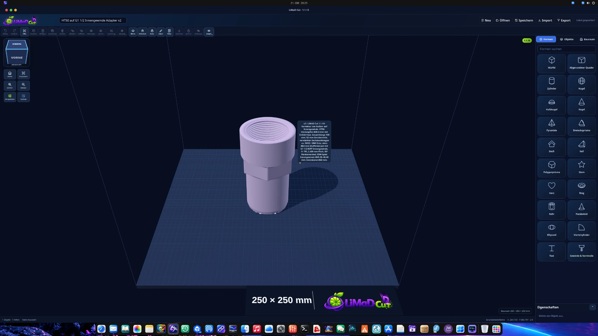 LiMaD Cut mit 3D-Modell